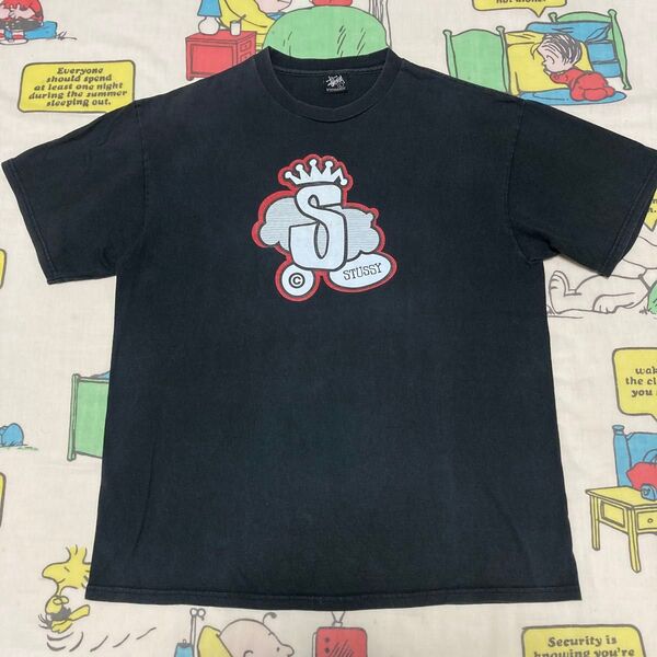 stussy ステューシー 旧タグ Tシャツ Lサイズ 古着 黒 フェード