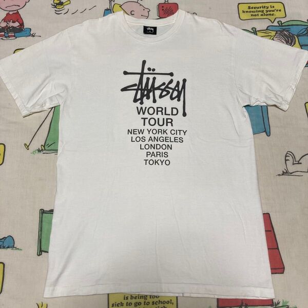 stussy ステューシー 旧タグ Tシャツ Mサイズ 古着 白 ワールドツアー