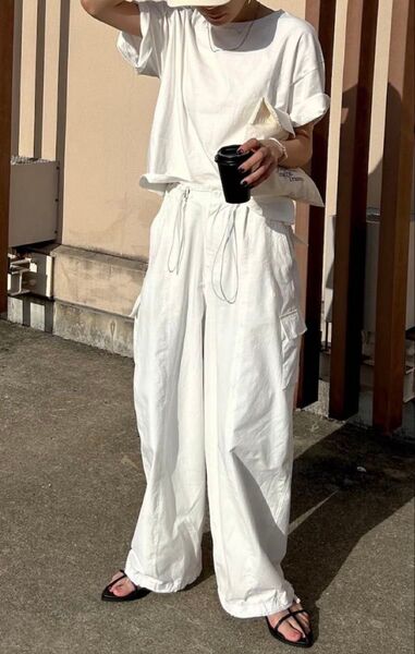 Ungrid アングリッド ナイロン混ミリタリールーズパンツ