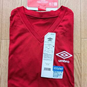 umbro アンブロ グンゼ Vネック 半袖シャツ 160 レッド 新品 未使用 Tシャツ
