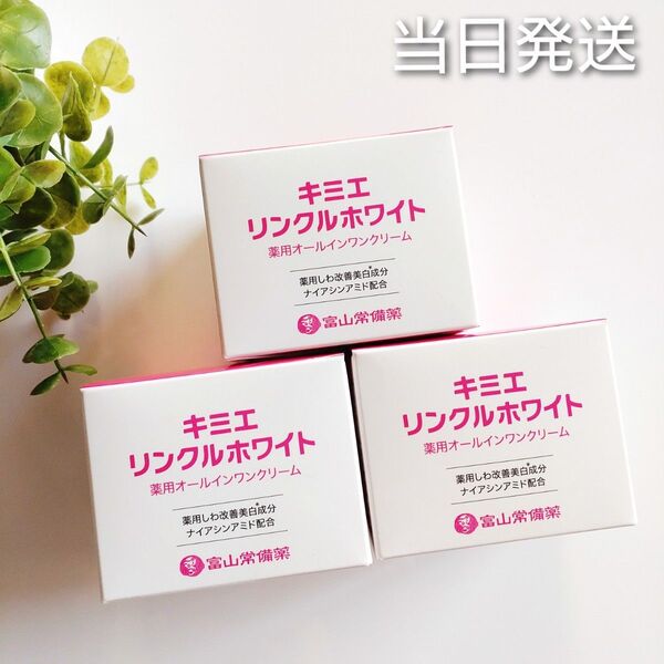 ●当日発送● 富山常備薬 キミエリンクルホワイト 薬用オールインワンクリーム 3個【新品未開封】