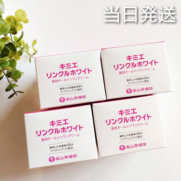 ●当日発送● 富山常備薬 キミエリンクルホワイト 薬用オールインワンクリーム 4個【新品未開封】