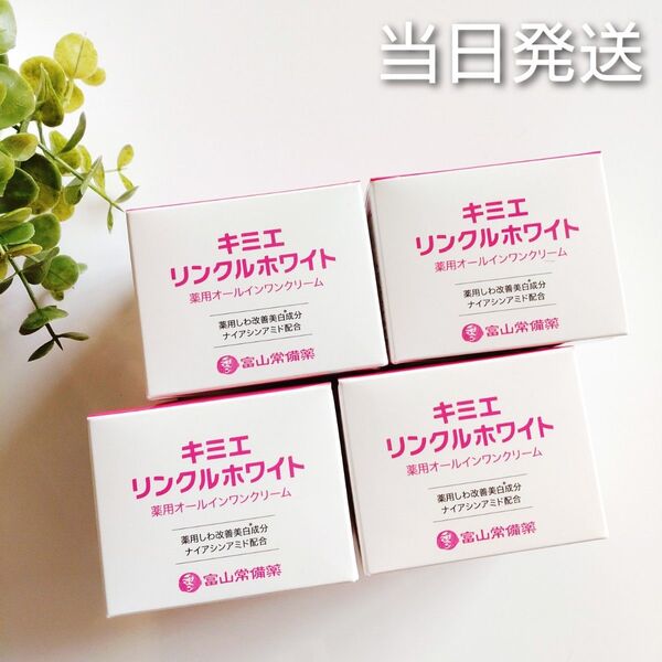 ●当日発送● 富山常備薬 キミエリンクルホワイト 薬用オールインワンクリーム 4個【新品未開封】