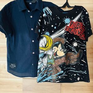 140サイズ 半袖 ディズニーTシャツ 西松屋ネイビーシャツ キッズ半袖まとめ売り