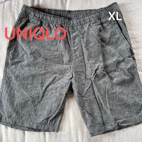 UNIQLO リネンブレンド ハーフパンツ グレー メンズ 大きいサイズ XL ユニクロ