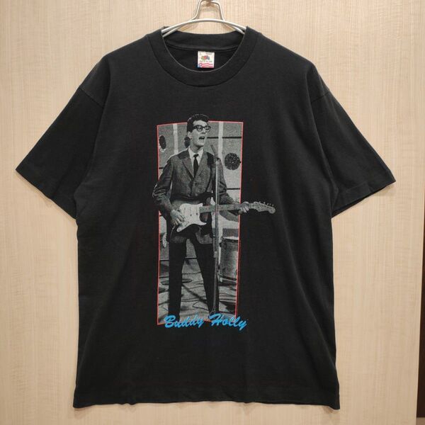 Buddy Holly バディホリー Tシャツ Lサイズ ブラック 両面プリント 90s 半袖Tシャツ 黒 半袖