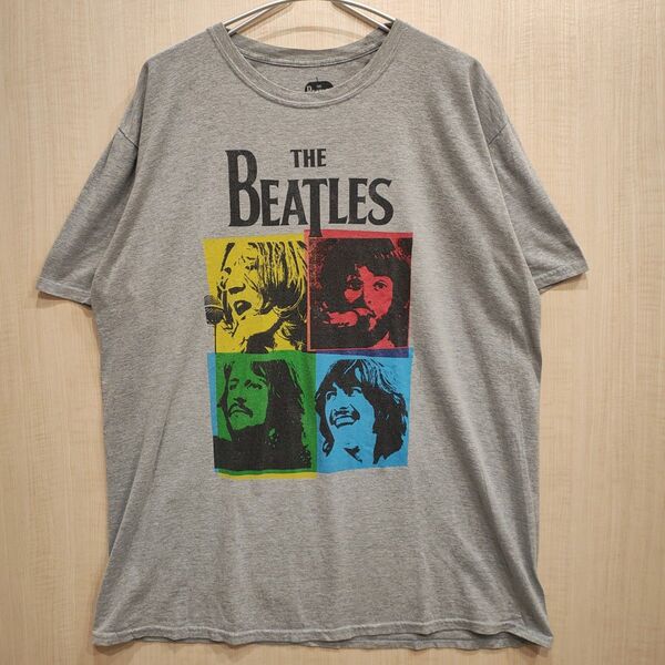 公式 The Beatles ビートルズ CMYK グレー アンディフォーオール 半袖 古着 XL