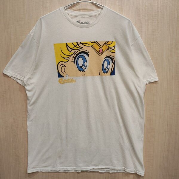 00年代 海外限定 希少 美少女戦士セーラームーン Tシャツ ホワイト XL 古着 白 半袖Tシャツ