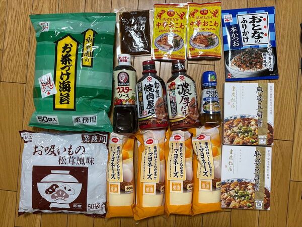 アミューズメント景品 詰め合わせ まとめ売り 食品 食料品 調味料 お茶づけ海苔・お吸いもの・マヨネーズ・ソース・焼肉のたれなど