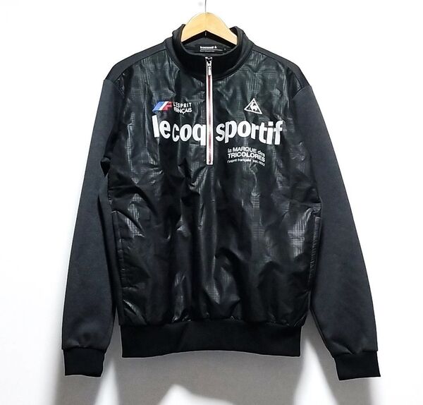 美品 ルコックゴルフ ★クリーニング済 ストレッチ ハーフジップトレーナー ブルゾン ジャケット 長袖モックネックシャツ メンズL