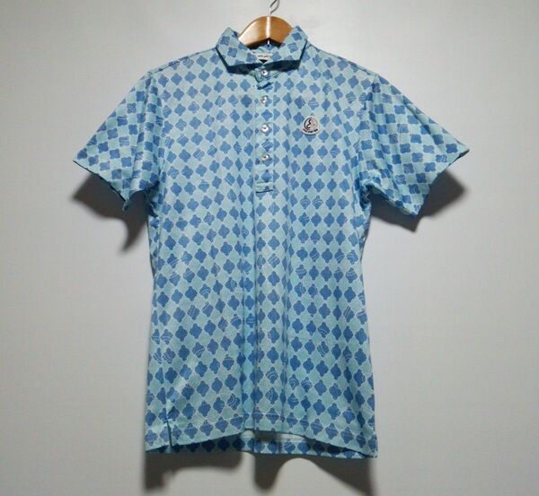 新品 andperse アンパスィ ★ダイヤ柄★ ドライ 半袖ポロシャツ 半袖シャツ ゴルフシャツ ゴルフウェア メンズM