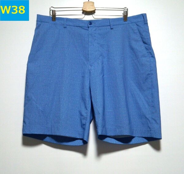 ほぼ未使用 PGAツアー ★メンズ W38/接触冷感★ ストレッチ ゴルフショーツ ゴルフパンツ ハーフパンツ ショートパンツ 青