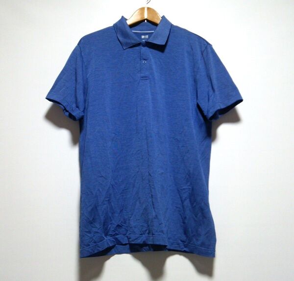 ユニクロ 春夏 ドライEXポロシャツ(半袖) ドライストレッチ 半袖ポロシャツ 半袖Tシャツ 半袖シャツ ブルー メンズXL