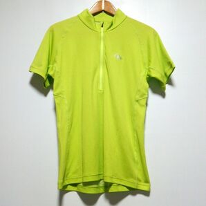 ポールワーズ 春夏 ストレッチ 半袖モックネックシャツ ハーフスリーブシャツ 半袖Tシャツ 半袖シャツ 蛍光グリーン メンズL