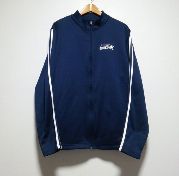 極美品 使用2回 NFL ★シーホークス★ 秋冬/裏起毛 ストレッチジャケット フリース ブルゾン ジャージ アメフト メンズXL