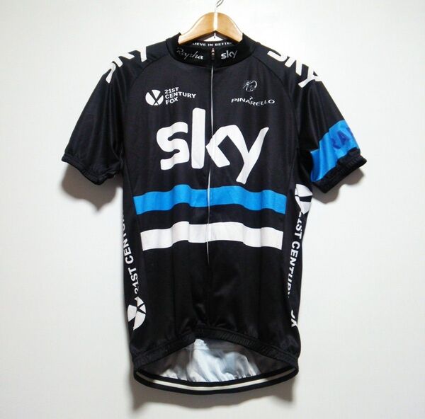 美品 Rapha “SKY TEAM” ラファチームスカイ 半袖サイクルジャージ 半袖Tシャツ サイクルシャツ 自転車 メンズXL