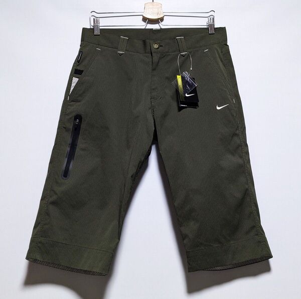 新品 ナイキゴルフ 春夏 ストレッチ クロップドパンツ ゴルフショーツ ゴルフパンツ ハーフパンツ 七分丈 緑 メンズ W32