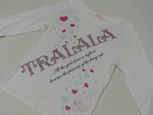 TRALALA Tralala long sleeve T shirt long T Cherry Blossom white size free 