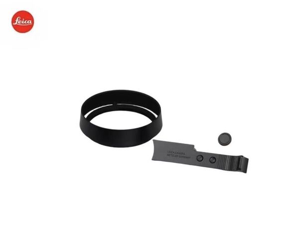【新品、元箱付き】セット Leica ライカ Q3用 サムレスト レンズフード レリーズボタン セット ブラック