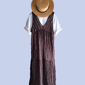【*良品*】LaxDanTia*ブラウン ロングワンピース ワンピース きれいめ リゾート