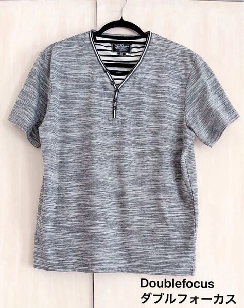 美品 Doublefocus ダブルフォーカス 半袖カットソー Tシャツ グレー LLサイズ