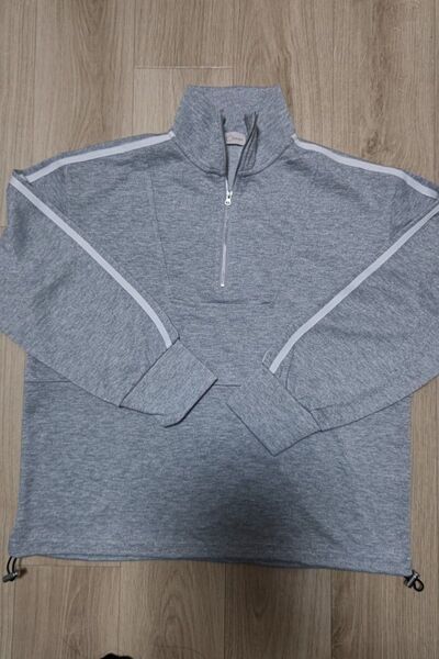 LOGOS ロゴス ラメ入りトレーナーsize-M ハーフジップ グレー 長袖 未使用品