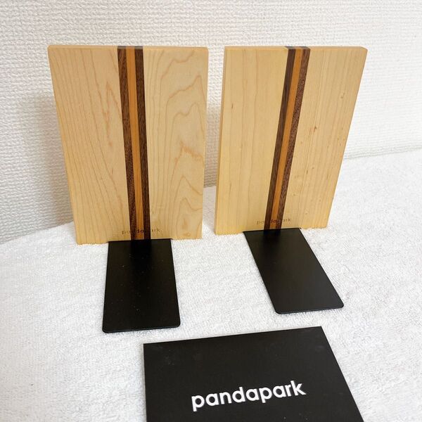 新品★ Pandapark 木製本立て、ビッグシックタイプ、W10XH15XD11cm、一ペア入り (Maple Artist)