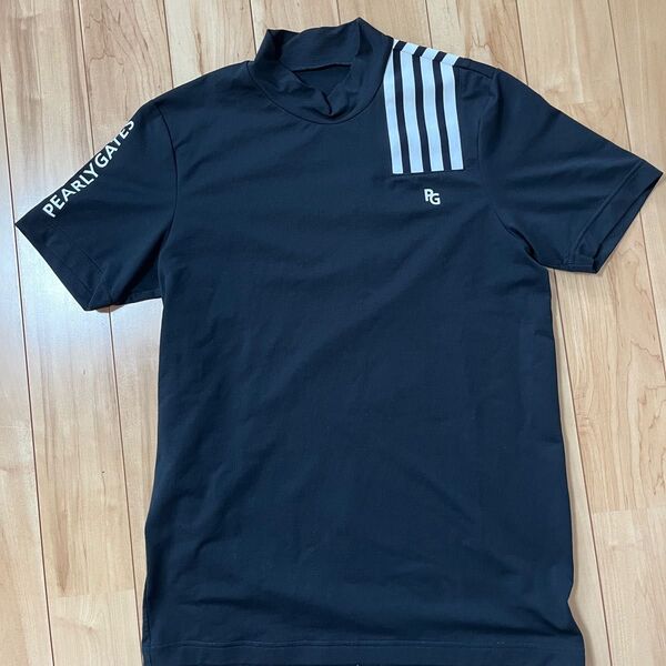 近年モデル 美品 パーリーゲイツ ハイネックモック半袖シャツ サイズ5(L)