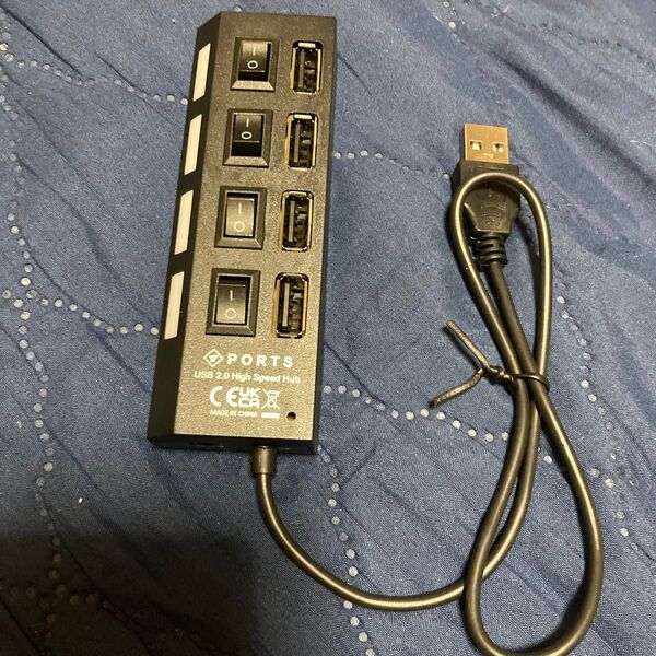 4PORTS USB2.0 ハイスピードハブ オンオフスイッチ付き