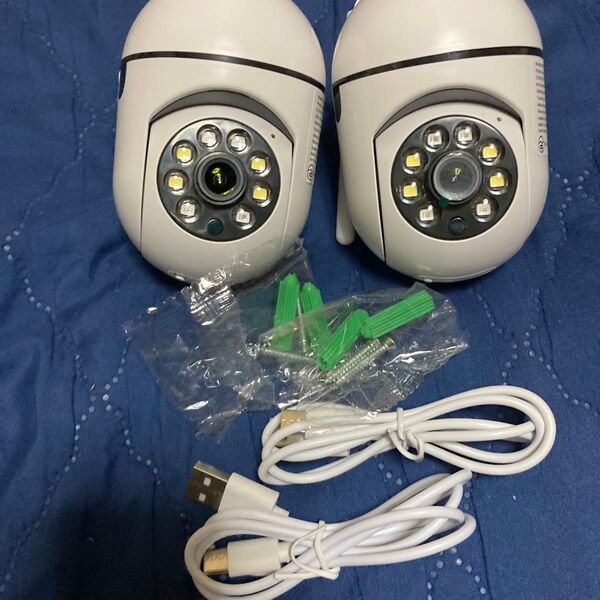 200万画素高解像度ワイヤレスHD2.4G Wi-Fi防犯カメラ 2個セット