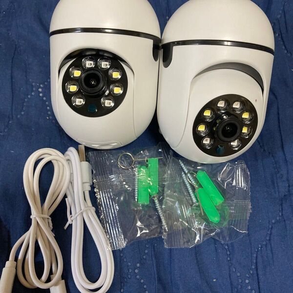 200万画素1080PワイヤレスFHDPTZ Wi-Fi防犯カメラ 2台セット