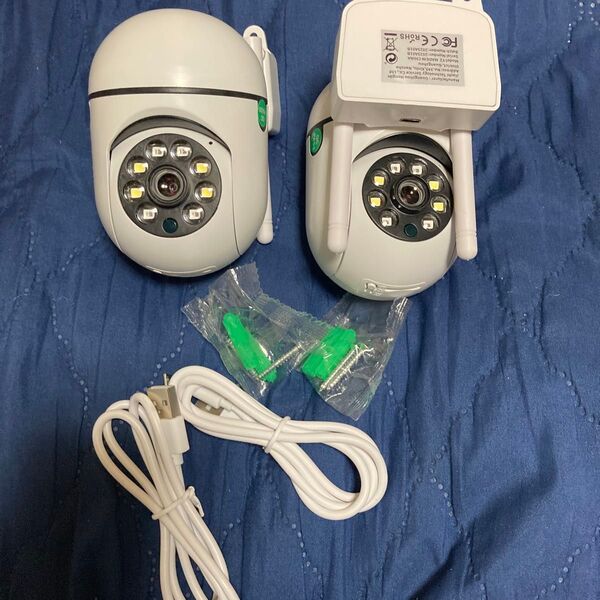 200万画素AI自動追跡機能HD Wi-Fi PTZ防犯カメラ 2台セット