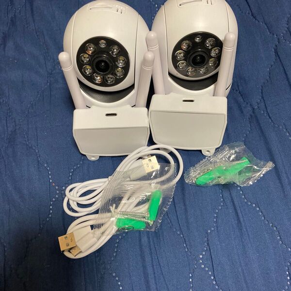 AI自動追跡 FHD高解像度ワイヤレスPTZ Wi-Fi防犯カメラ2台セット