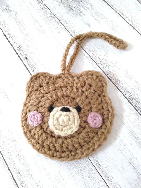くまちゃんのミニポーチ 小物入れ ハンドメイド バッグチャーム