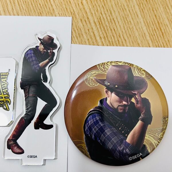 龍が如く8外伝 アクスタ&缶バッジ コレクションA カウボーイ 真島吾朗 匿名配送 24時間以内発送