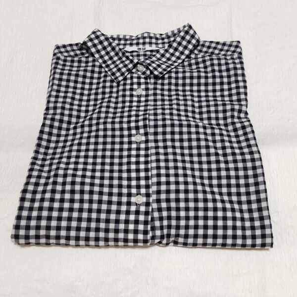 UNIQLO ソフトコットンチェックシャツ ギンガム 半袖 夏 綿100% 231-413493(82-01)