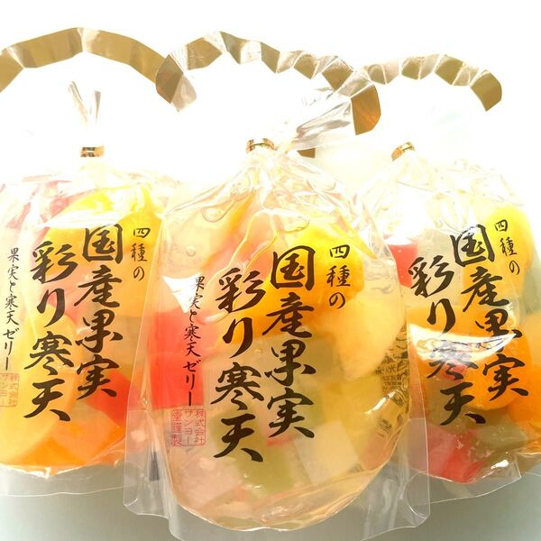 国産果実彩り寒天ゼリー350g 3個