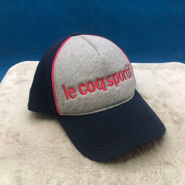 le coq sportif キャップ ネイビー×グレー×ピンク