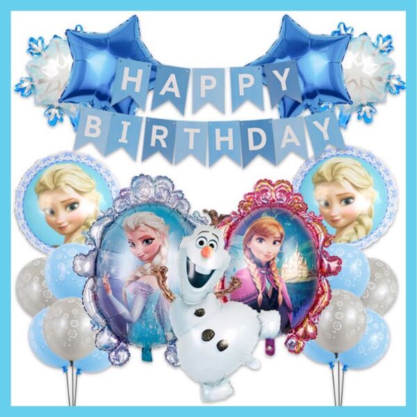 アナと雪の女王 バルーン お誕生日セット★風船 ガーランド エルサ アナ オラフ