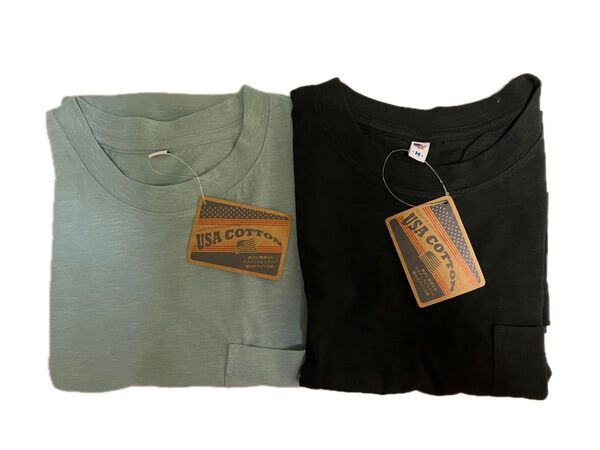 未使用 USA コットン Tシャツ 2枚 半袖 綿100 M