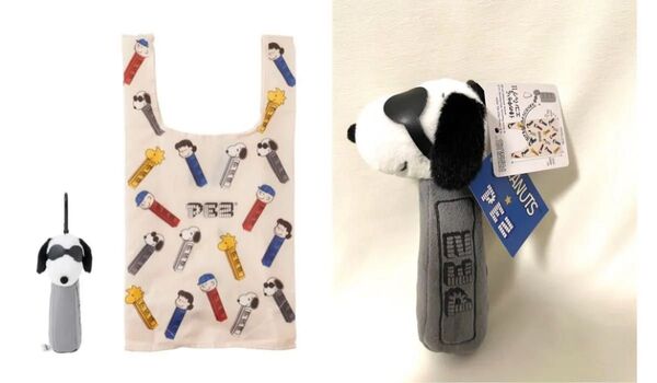 スヌーピー PEANUTS PEZ ペッツ ポーチ付きエコバッグ プラザ plazaジョークール
