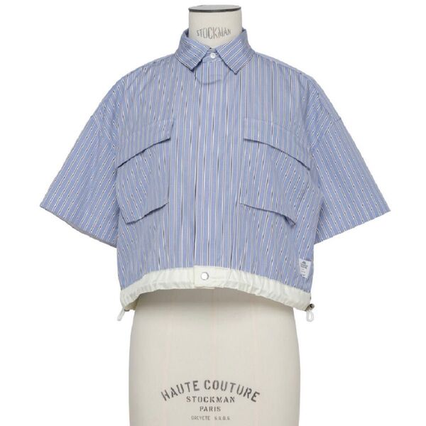 【美品】sacai Thomas Mason Cotton Poplin Shirt サカイ トーマスメイソン ポプリンシャツ