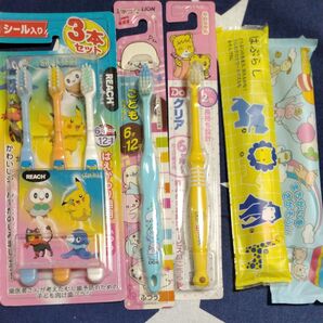 子ども用ハブラシセット☆7本 子供用歯ブラシ 仕上げ磨き やわらかめ ふつう ポケモン ピカチュウ しまじろう