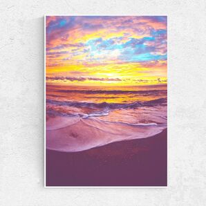A4サイズ 送料無料 インテリアポスター アート作品 写真 素敵 キレイ 可愛い ポスターインテリア 夕焼け 海のインテリア