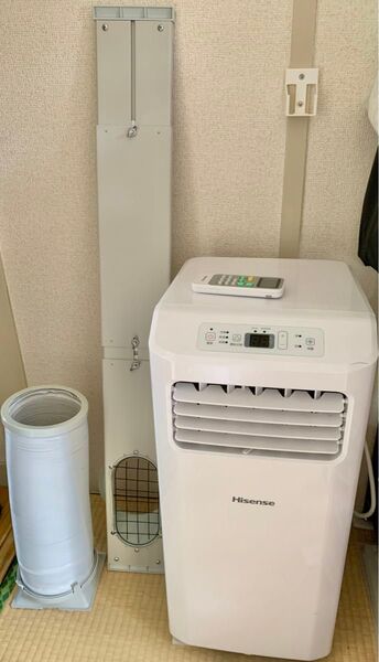ハイセンス スポットエアコン HPAC-22E 工事不要 2022年モデル リモコン、排気ダクト、窓パネル付き、ドレンカバーなし