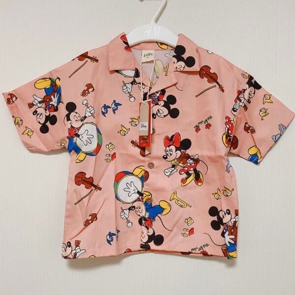 新品 ディズニー Disney レトロブックコレクションリトシー コラボ トップス 襟付き半袖シャツ オレンジ 90サイズ