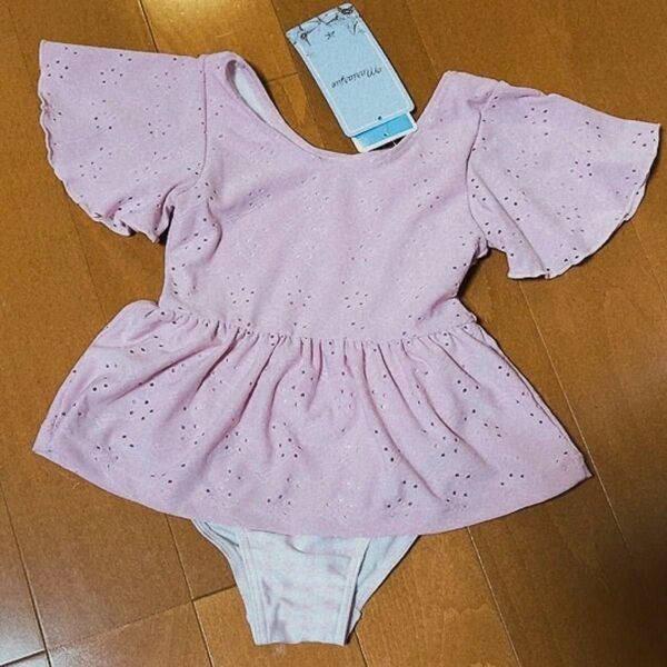 新品 タグ付き キッズ 女の子 ワンピース水着 水着 120サイズ ピンク ギンガムチェック