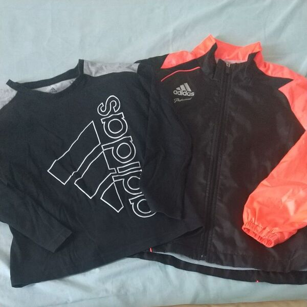 adidas 長袖Tシャツ&ウィンドブレーカー 2点セット