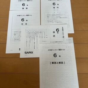 サピックス 6年生 6月マンスリー確認テスト SAPIX