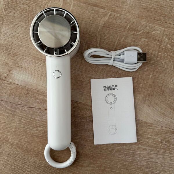 瞬間冷却プレート携帯扇風機 ハンディファン 手持ち 充電式USB 卓上 ホワイト ハンディファン
